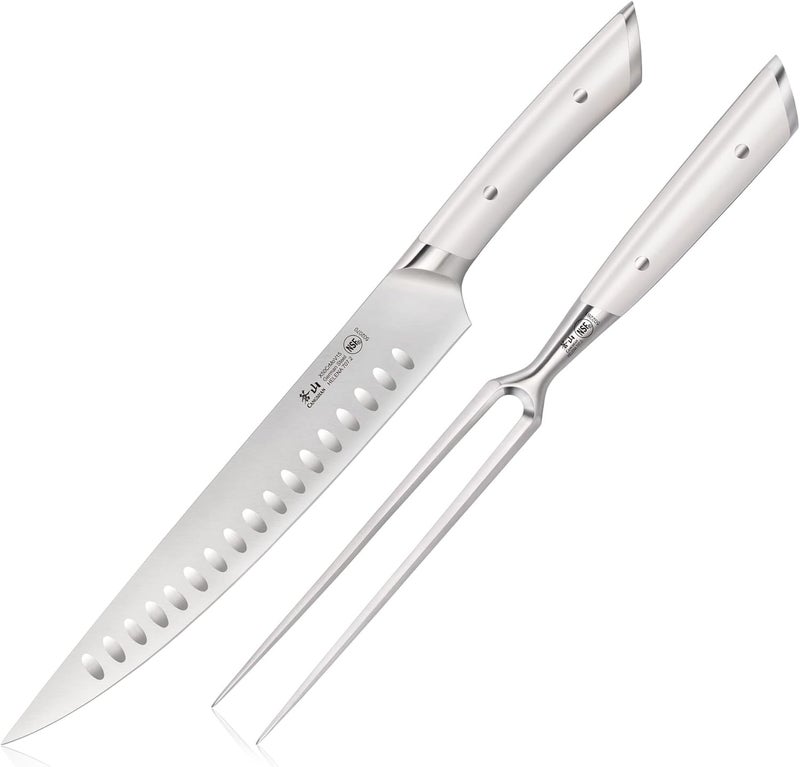 CANGSHAN HELENA Series German Steel Forged 2-Piece Carving Set (White) - Image 1